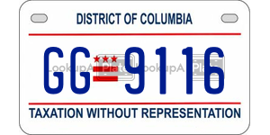 GG9116  license plate in DC