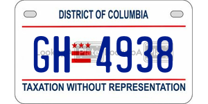 GH4938  license plate in DC