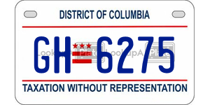 GH6275  license plate in DC