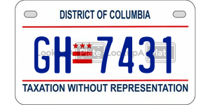 GH7431  license plate in DC