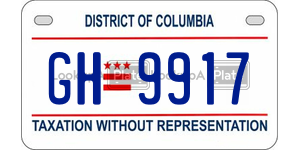 GH9917  license plate in DC