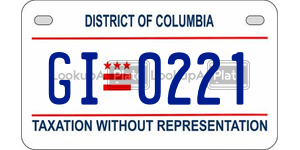 GI0221  license plate in DC
