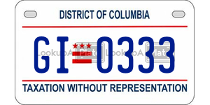 GI0333  license plate in DC