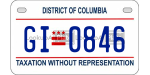 GI0846  license plate in DC