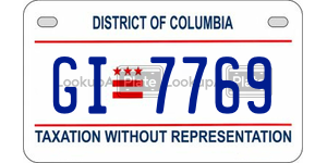 GI7769  license plate in DC
