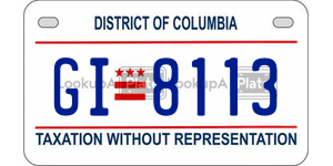GI8113  license plate in DC