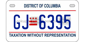 GJ6395  license plate in DC