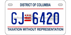 GJ6420  license plate in DC