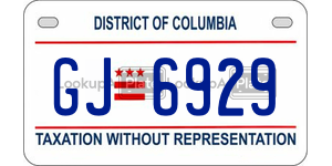 GJ6929  license plate in DC