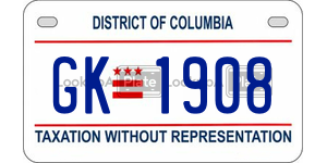 GK1908  license plate in DC