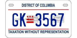 GK3567  license plate in DC