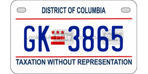 GK3865  license plate in DC