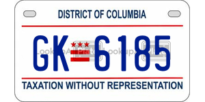 GK6185  license plate in DC