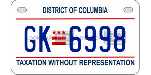 GK6998  license plate in DC