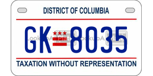 GK8035  license plate in DC