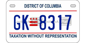 GK8317  license plate in DC