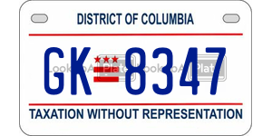 GK8347  license plate in DC