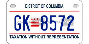 GK8572  license plate in DC