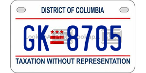 GK8705  license plate in DC