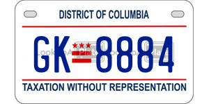 GK8884  license plate in DC