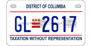 GL2617  license plate in DC