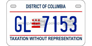 GL7153  license plate in DC