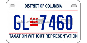 GL7460  license plate in DC