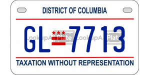 GL7713  license plate in DC