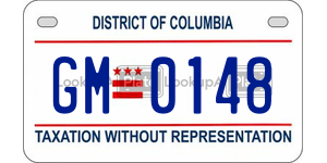GM0148  license plate in DC