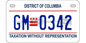 GM0342  license plate in DC