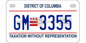 GM3355  license plate in DC