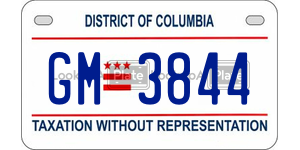 GM3844 license plate in District of Columbia