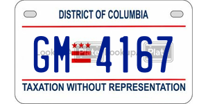 GM4167  license plate in DC