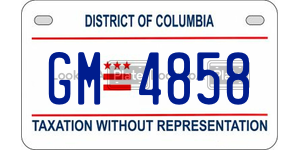 GM4858  license plate in DC