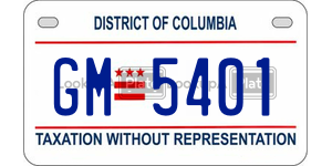 GM5401 license plate in District of Columbia