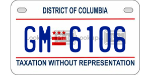 GM6106  license plate in DC