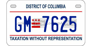GM7625  license plate in DC