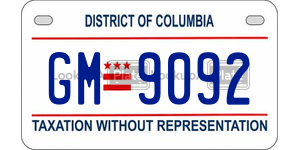GM9092  license plate in DC