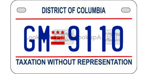 GM9110  license plate in DC