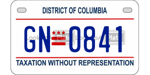 GN0841  license plate in DC