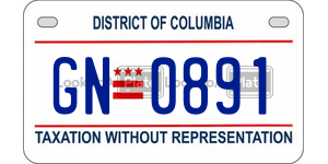 GN0891  license plate in DC