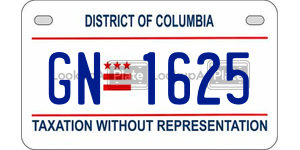 GN1625  license plate in DC