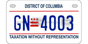 GN4003  license plate in DC