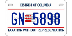 GN5898  license plate in DC