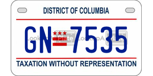 GN7535  license plate in DC
