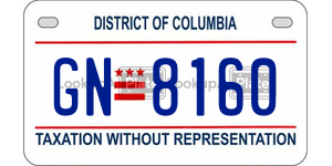 GN8160  license plate in DC