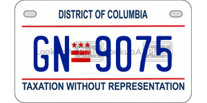 GN9075  license plate in DC