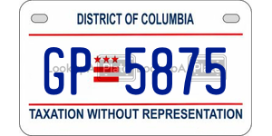GP5875  license plate in DC