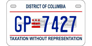 GP7427  license plate in DC