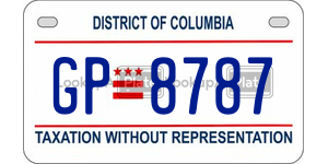 GP8787  license plate in DC